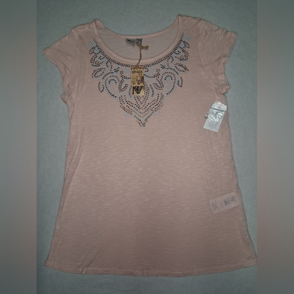 Nevada Pink Embellished Women's Top by NY Collection